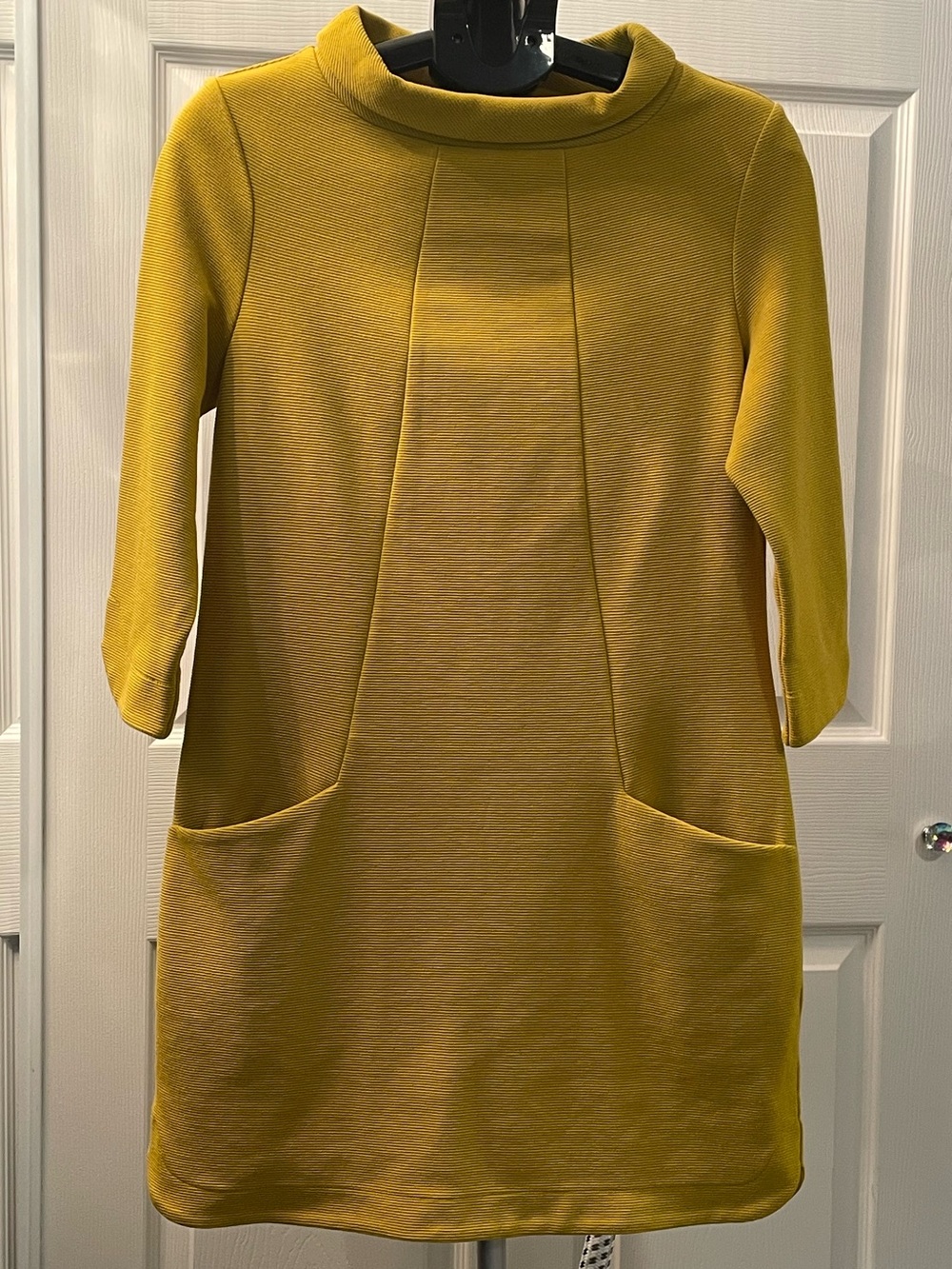 Boden Mustard Yellow Ponte Shift Dress